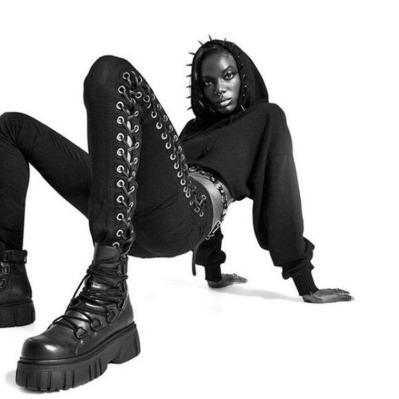 Tripp Nyc She Devil Lace Up Denim Pants 